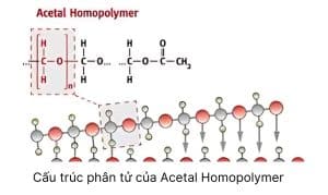 Cấu trúc phân tử nhựa Acetal đồng polymer